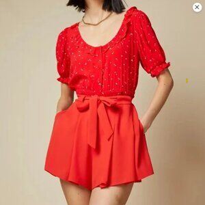 Aritzia Sunday Best Red Shorts